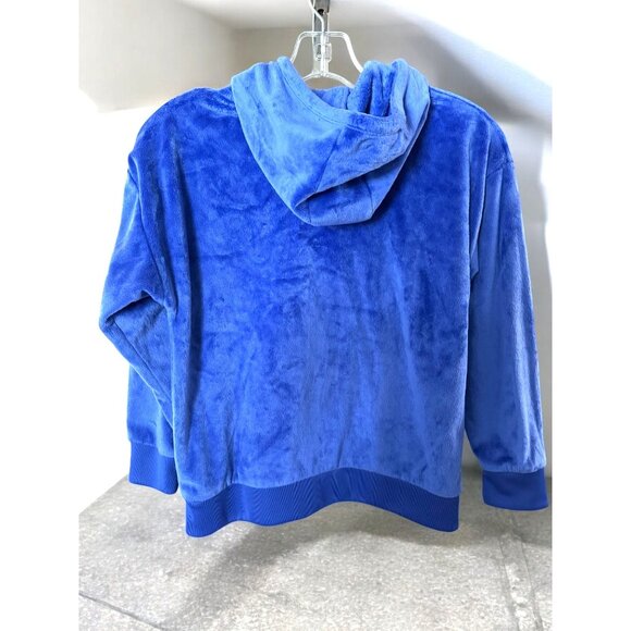Adidas Youth Hooded Plush Pullover Sweatshirt Blue Size 14 - Picture 2 of 7